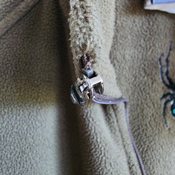 Spyder Pullover Medium Olive Green M Mens BROKEN ZIPPER Polyester Fleece Quarter - Picture 5 of 17